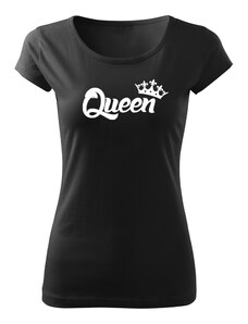 DRAGOWA dámske krátke tričko queen, čierna 150g/m2