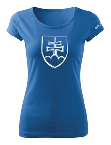 DRAGOWA dámske tričko slovenský znak, modrá 160g/m2