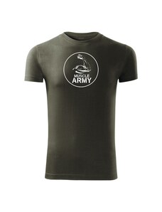 DRAGOWA fitness tričko muscle army biceps, olivová 180g/m2