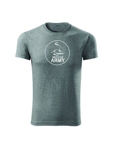 DRAGOWA fitness tričko muscle army biceps, sivá 180g/m2