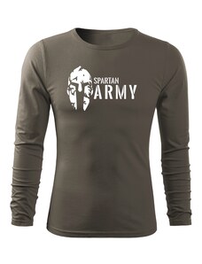 DRAGOWA Fit-T tričko s dlhým rukávom spartan army, olivová 160g/m2