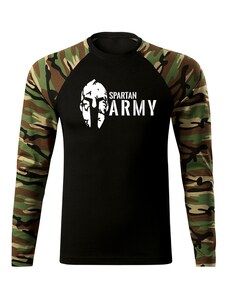 DRAGOWA Fit-T tričko s dlhým rukávom spartan army, woodland 160g/m2