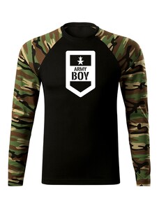 DRAGOWA Fit-T tričko s dlhým rukávom army boy, woodland 160g/m2