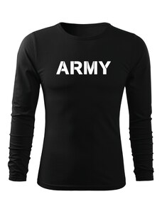 DRAGOWA Fit-T tričko s dlhým rukávom army, čierna 160g/m2