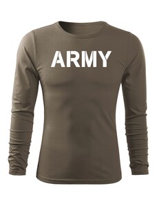 DRAGOWA Fit-T tričko s dlhým rukávom army, olivová 160g/m2
