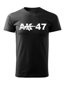 DRAGOWA krátke tričko AK-47, čierna 160g/m2