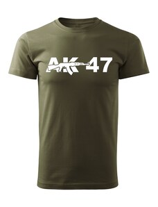 DRAGOWA krátke tričko AK-47, olivová 160g/m2