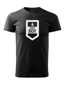 DRAGOWA krátke tričko army boy, čierna 160g/m2