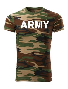 DRAGOWA krátke tričko army, maskáčová 160g/m2