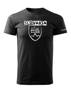 DRAGOWA krátke tričko slovenský znak s nápisom, čierna 160g/m2