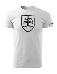 DRAGOWA krátke tričko slovenský znak, biela 160g/m2