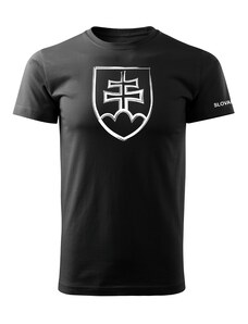 DRAGOWA krátke tričko slovenský znak, čierna 160g/m2