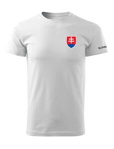 DRAGOWA krátke tričko malý farebný slovenský znak, biela 160g/m2