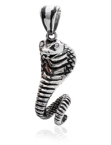 BM Jewellery Prívesok kobra strieborný z chirurgickej ocele S578070