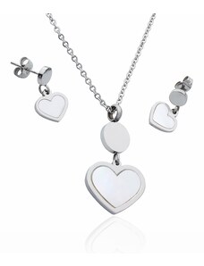 BM Jewellery Dámsky set náhrdelník a náušnice srdce Valentín z chirurgickej ocele S583130
