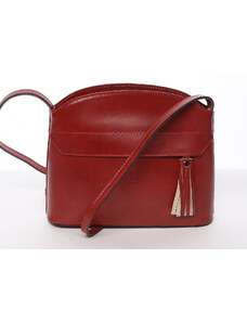 Tmavočervená kožená crossbody kabelka - ItalY Marla červená