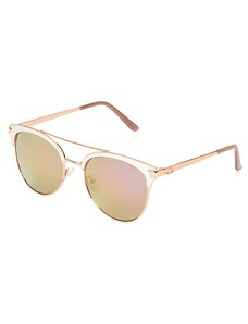 GUESS okuliare Rose Gold-Tone Round Top-Bar Sunglasses, 11323