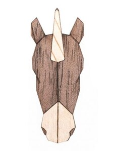 BeWooden Drevená brošňa Unicorn Brooch