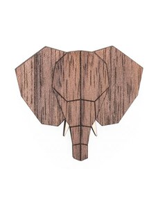 BeWooden Drevená brošňa Elephant Brooch