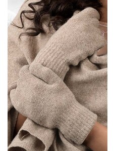 Kamea Tmavobéžové dámske rukavice na zimu 01, Farba tmavobéžová