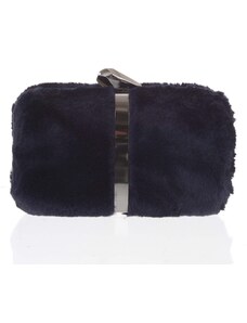 Originálna dámska tmavomodrá plyšová listová kabelka - Delami modrá