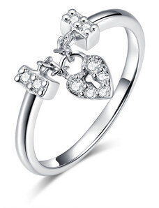 Emporial strieborný prsteň Zámok lásky SCR466