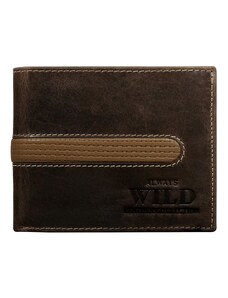 Hnedá pánska brúsená kožená peňaženka v krabičke WILD V