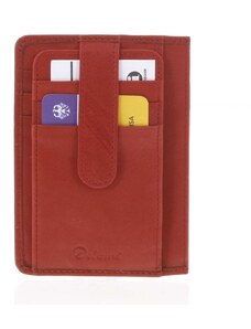 Jednoduchá červená kožená peňaženka do vrecka - Delami 9393 červená