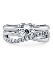 Emporial strieborný prsteň 2v1 Nekonečná láska MA-R0442-SILVER