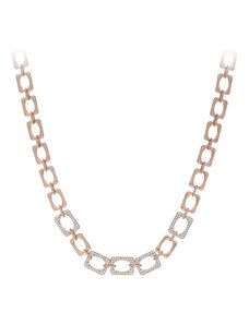 DÓRA Fashion Náhrdelník Modern Chain Style Zircon Crystals Rose Gold