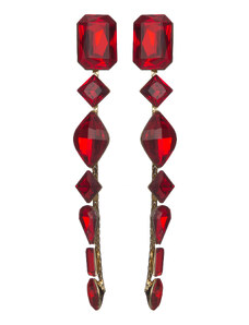 DÓRA Fashion Náušnice Ava Fine Exclusive Elegance Red Shadows Crystals Gold