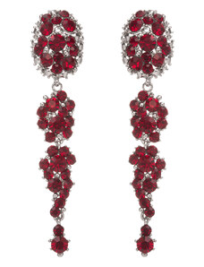 DÓRA Fashion Náušnice Dragon Dark Red Silver Swarovski Crystal