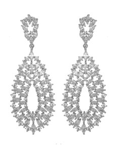 DÓRA Fashion Náušnice Gina Laced Zircon Crystals Silver