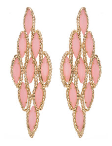 DÓRA Fashion Náušnice Gina Pink Crystals Pin Gold