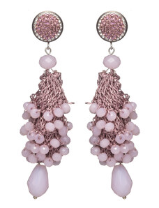 DÓRA Fashion Náušnice Layla Light Purple Crystal Beads Silver