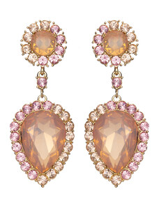 DÓRA Fashion Náušnice Ruby Exclusive Elegance Vintage Rose Crystals Gold