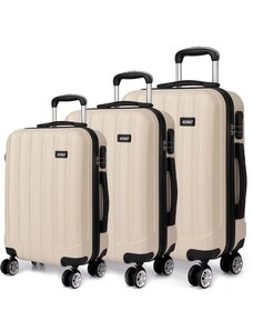 KONO Set kufrov - tri kusy kufrov na cestovanie, unisex, béžové