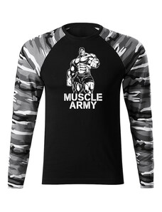 DRAGOWA Fit-T tričko s dlhým rukávom muscle army man, metro 160g/m2