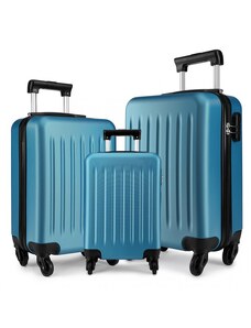 KONO Set kufrov - rodinný, plastový, cestovný, modrý
