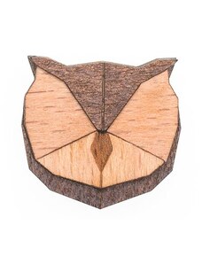 BeWooden Drevená brošňa Owl Brooch