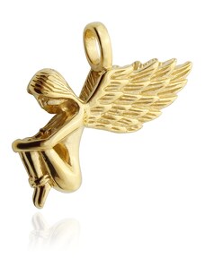 BM Jewellery Prívesok anjel zlatý z chirurgickej ocele S601080