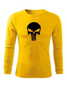 DRAGOWA Fit-T tričko s dlhým rukávom punisher, žltá 160g/m2