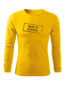 DRAGOWA Fit-T tričko s dlhým rukávom made in slovakia, žltá 160g/m2