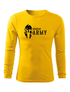 DRAGOWA Fit-T tričko s dlhým rukávom spartan army, žltá 160g/m2