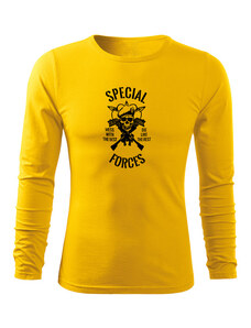 DRAGOWA Fit-T tričko s dlhým rukávom special forces, žltá 160g/m2