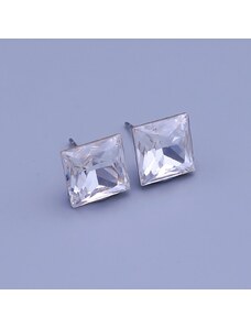 Pfleger Náušnice Swarovski kocky 10 mm Crystal (číra)