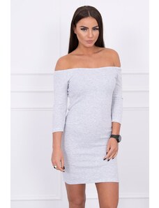 Kesi Fitted dress - ribbed light gray