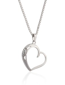 BM Jewellery Dámsky náhrdelník srdce z chirurgickej ocele S637100