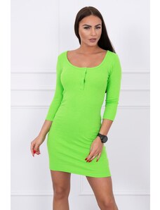 Kesi Dress with a nap neckline green neon