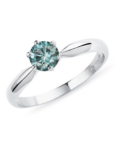 Zásnubný zlatý prsteň s modrým diamantom KLENOTA K0191072